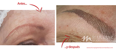micropigmentación cejas antes y después